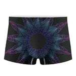 Purple And Teal Dark Mandala Print Men's Boxer Briefs