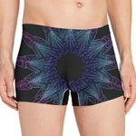 Purple And Teal Dark Mandala Print Men's Boxer Briefs