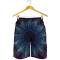 Purple And Teal Dark Mandala Print Men's Shorts