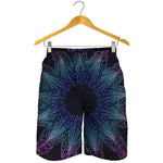 Purple And Teal Dark Mandala Print Men's Shorts