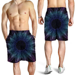 Purple And Teal Dark Mandala Print Men's Shorts