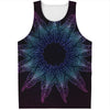 Purple And Teal Dark Mandala Print Men's Tank Top