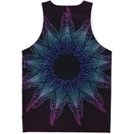 Purple And Teal Dark Mandala Print Men's Tank Top