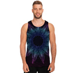 Purple And Teal Dark Mandala Print Men's Tank Top