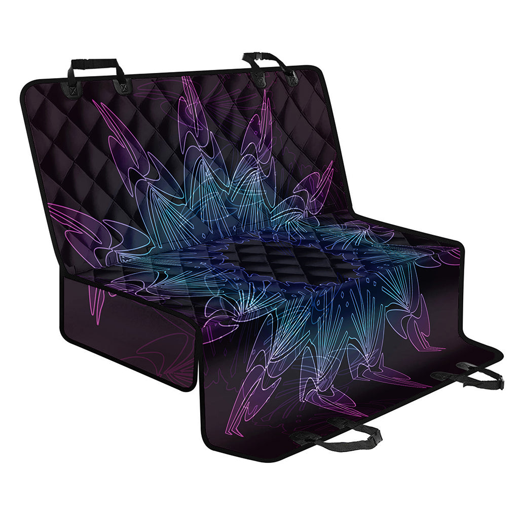 Purple And Teal Dark Mandala Print Pet Car Back Seat Cover