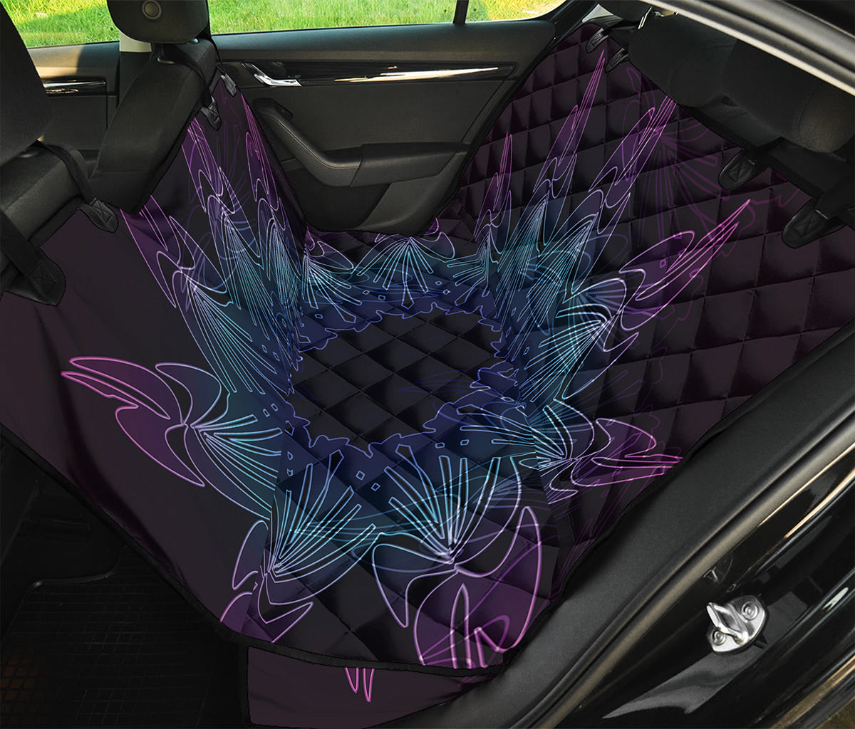 Purple And Teal Dark Mandala Print Pet Car Back Seat Cover