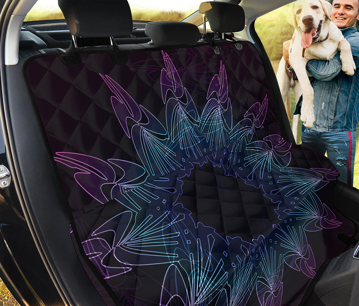 Purple And Teal Dark Mandala Print Pet Car Back Seat Cover