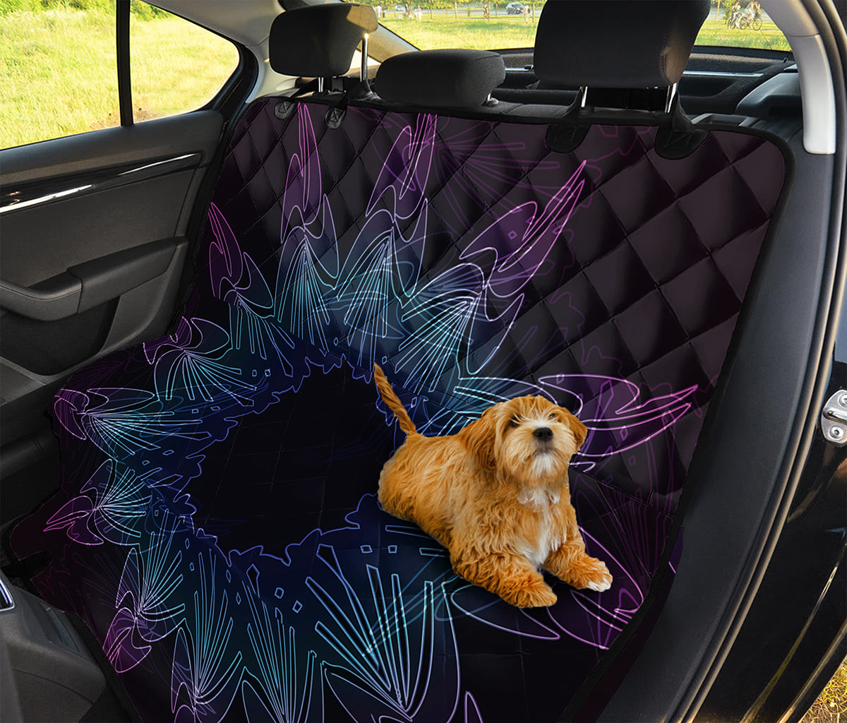 Purple And Teal Dark Mandala Print Pet Car Back Seat Cover