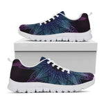 Purple And Teal Dark Mandala Print White Sneakers