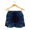Purple And Teal Dark Mandala Print Women's Shorts