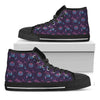 Purple And Teal Dream Catcher Print Black High Top Shoes