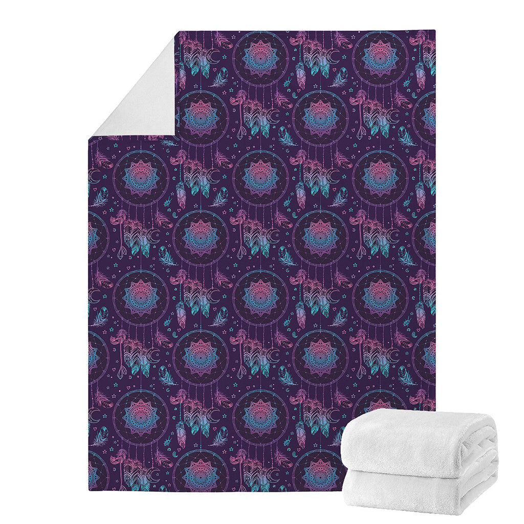 Purple And Teal Dream Catcher Print Blanket