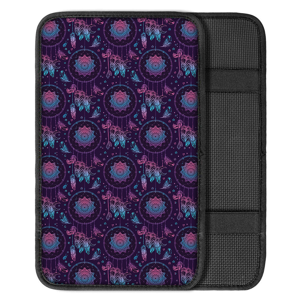 Purple And Teal Dream Catcher Print Car Center Console Cover