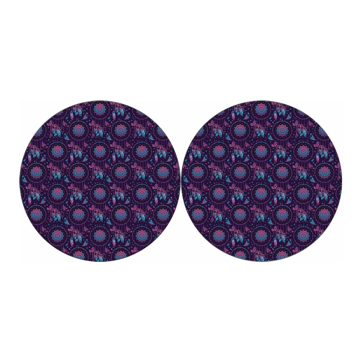 Purple And Teal Dream Catcher Print Car Coasters