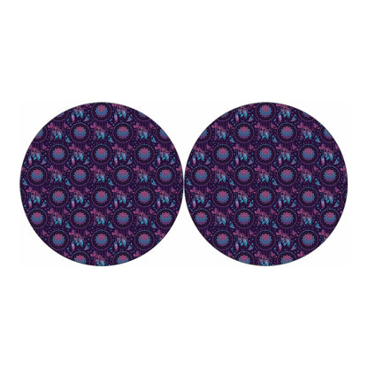 Purple And Teal Dream Catcher Print Car Coasters