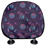Purple And Teal Dream Catcher Print Car Headrest Covers
