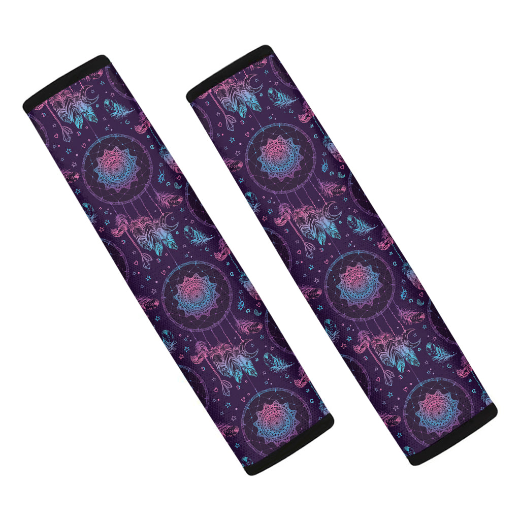 Purple And Teal Dream Catcher Print Car Seat Belt Covers