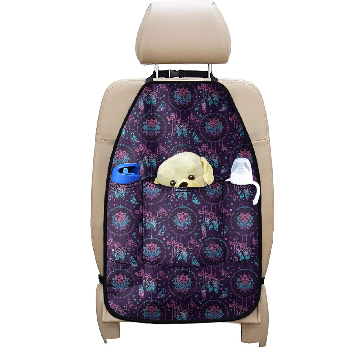 Purple And Teal Dream Catcher Print Car Seat Organizers
