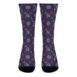 Purple And Teal Dream Catcher Print Crew Socks