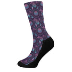 Purple And Teal Dream Catcher Print Crew Socks