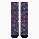 Purple And Teal Dream Catcher Print Crew Socks
