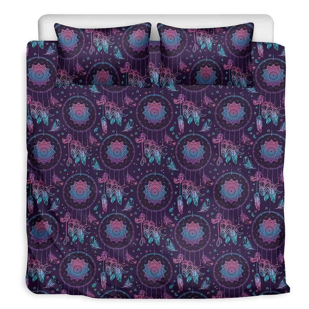 Purple And Teal Dream Catcher Print Duvet Cover Bedding Set