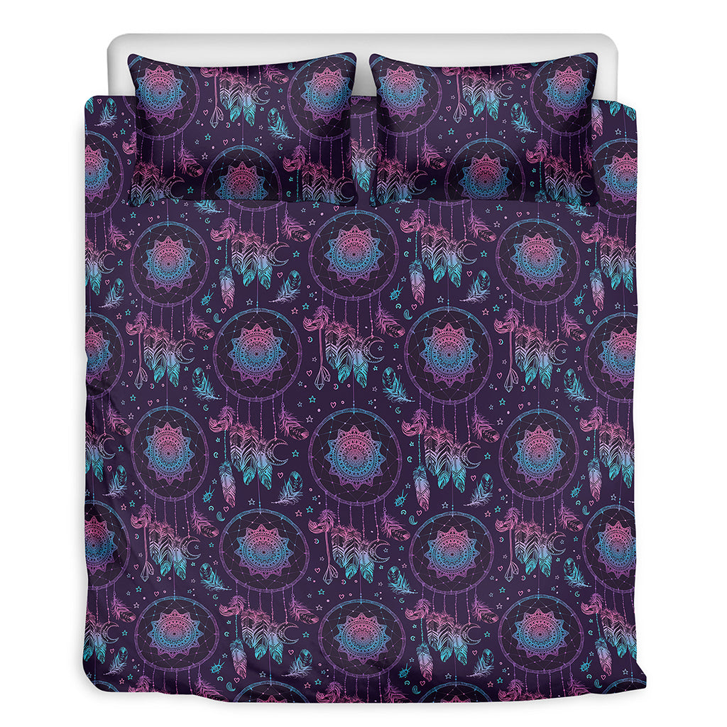 Purple And Teal Dream Catcher Print Duvet Cover Bedding Set