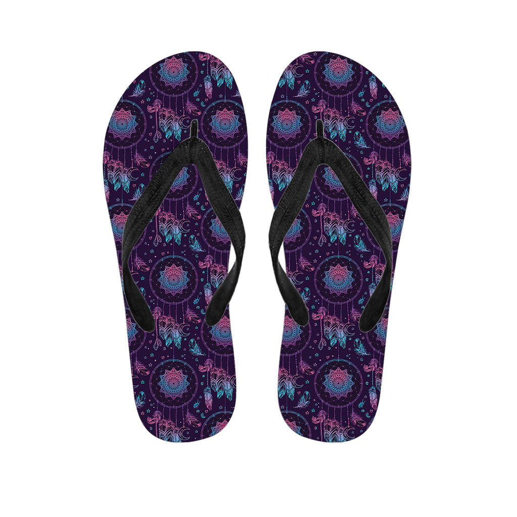 Purple And Teal Dream Catcher Print Flip Flops