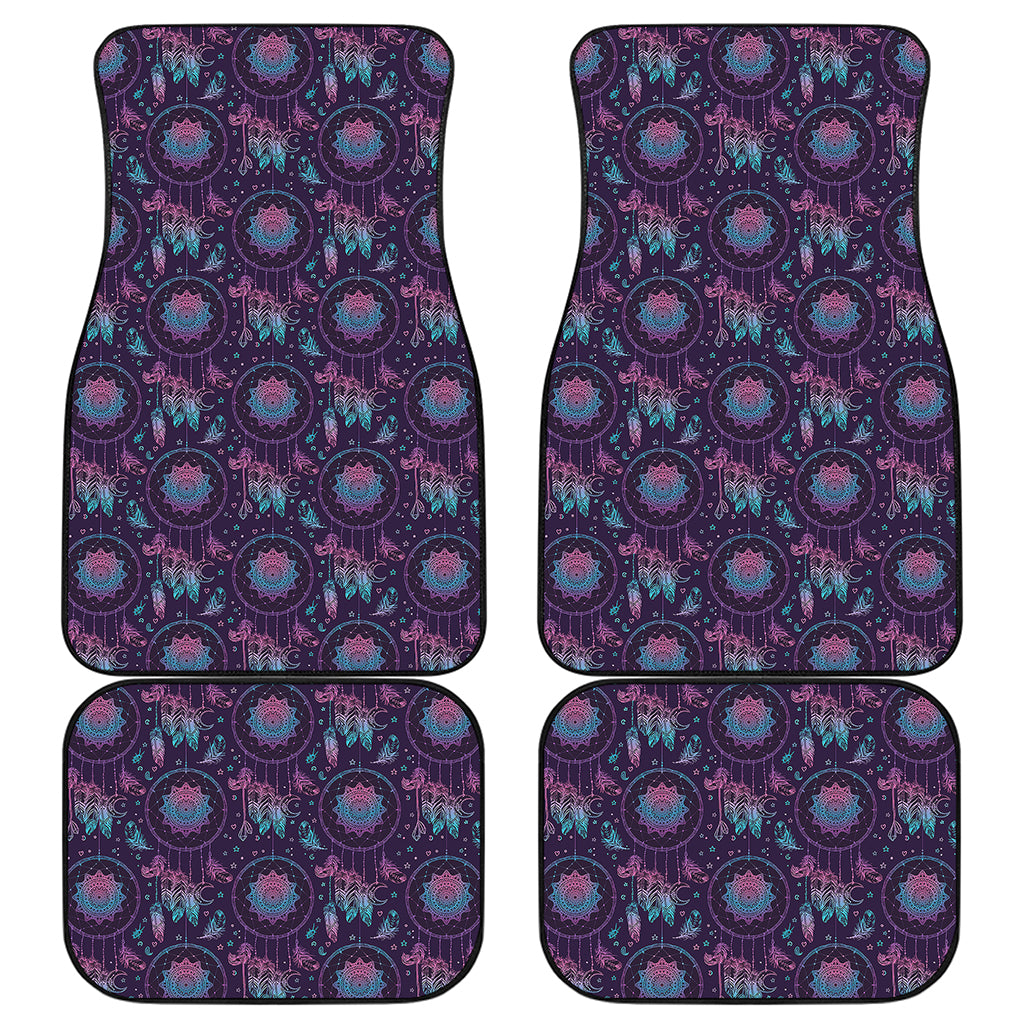 Purple And Teal Dream Catcher Print Front and Back Car Floor Mats