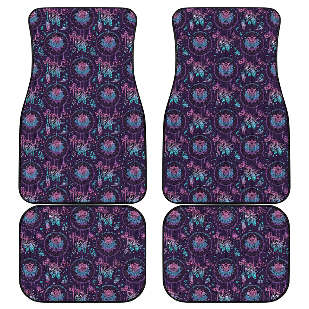 Purple And Teal Dream Catcher Print Front and Back Car Floor Mats