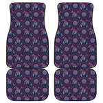 Purple And Teal Dream Catcher Print Front and Back Car Floor Mats