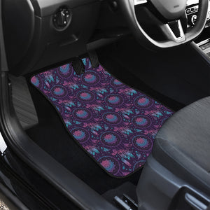 Purple And Teal Dream Catcher Print Front and Back Car Floor Mats