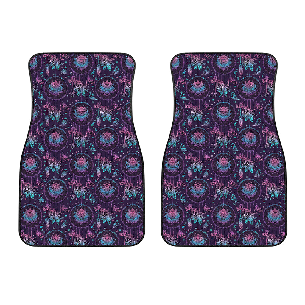 Purple And Teal Dream Catcher Print Front Car Floor Mats