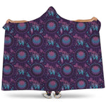 Purple And Teal Dream Catcher Print Hooded Blanket