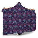 Purple And Teal Dream Catcher Print Hooded Blanket