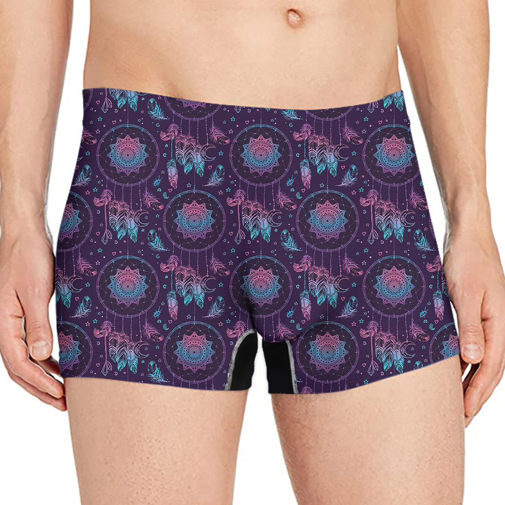 Purple And Teal Dream Catcher Print Men's Boxer Briefs