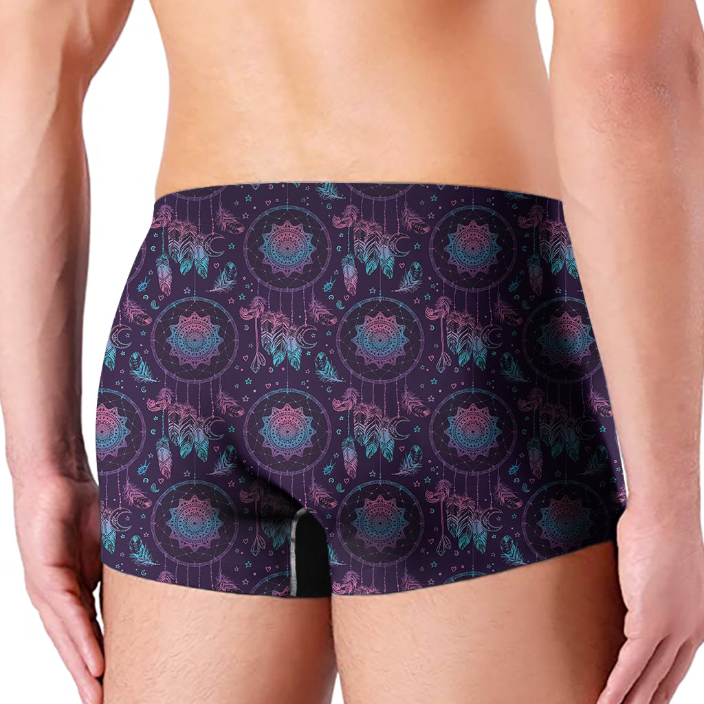 Purple And Teal Dream Catcher Print Men's Boxer Briefs