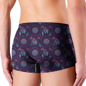 Purple And Teal Dream Catcher Print Men's Boxer Briefs