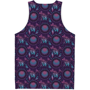 Purple And Teal Dream Catcher Print Men's Tank Top