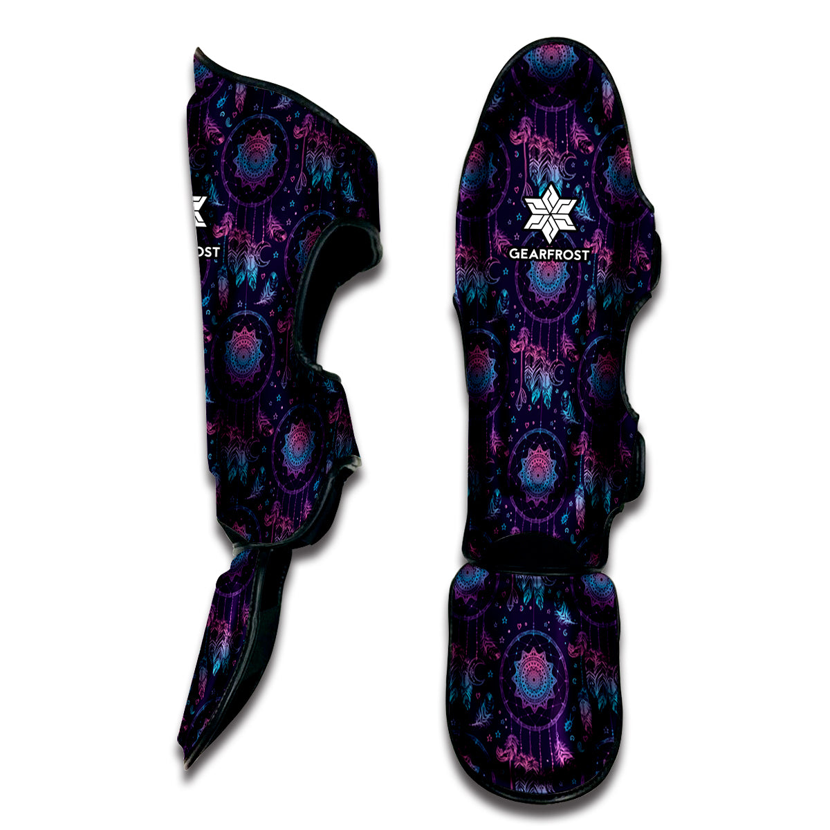 Purple And Teal Dream Catcher Print Muay Thai Shin Guard