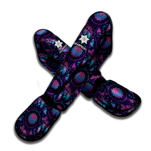 Purple And Teal Dream Catcher Print Muay Thai Shin Guard