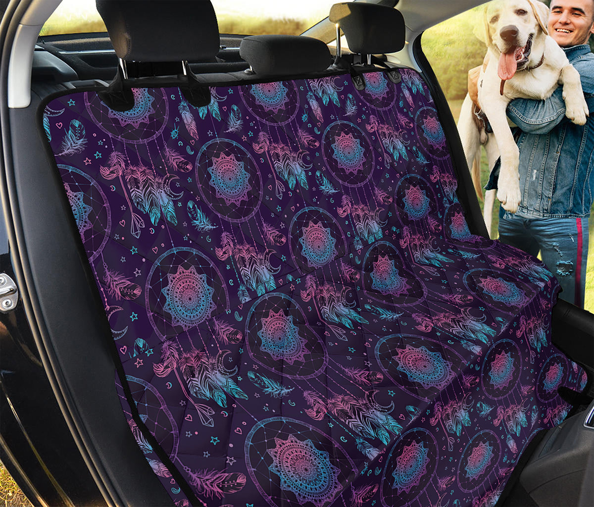 Purple And Teal Dream Catcher Print Pet Car Back Seat Cover