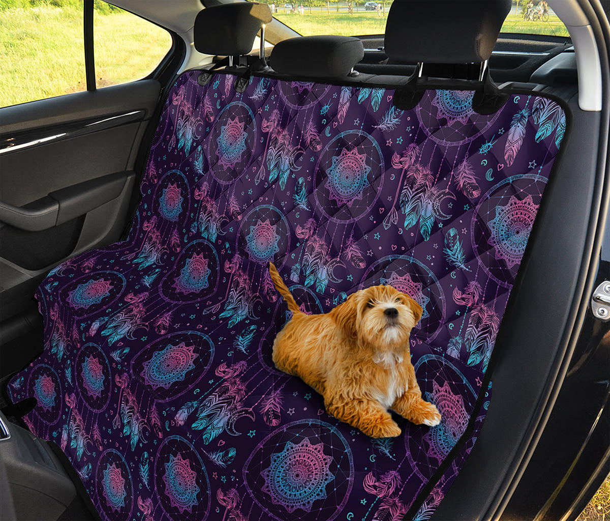 Purple And Teal Dream Catcher Print Pet Car Back Seat Cover