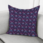 Purple And Teal Dream Catcher Print Pillow Cover