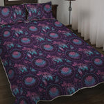 Purple And Teal Dream Catcher Print Quilt Bed Set