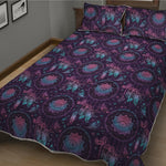 Purple And Teal Dream Catcher Print Quilt Bed Set