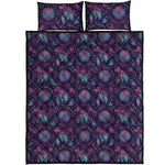 Purple And Teal Dream Catcher Print Quilt Bed Set
