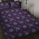 Purple And Teal Dream Catcher Print Quilt Bed Set