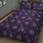 Purple And Teal Dream Catcher Print Quilt Bed Set