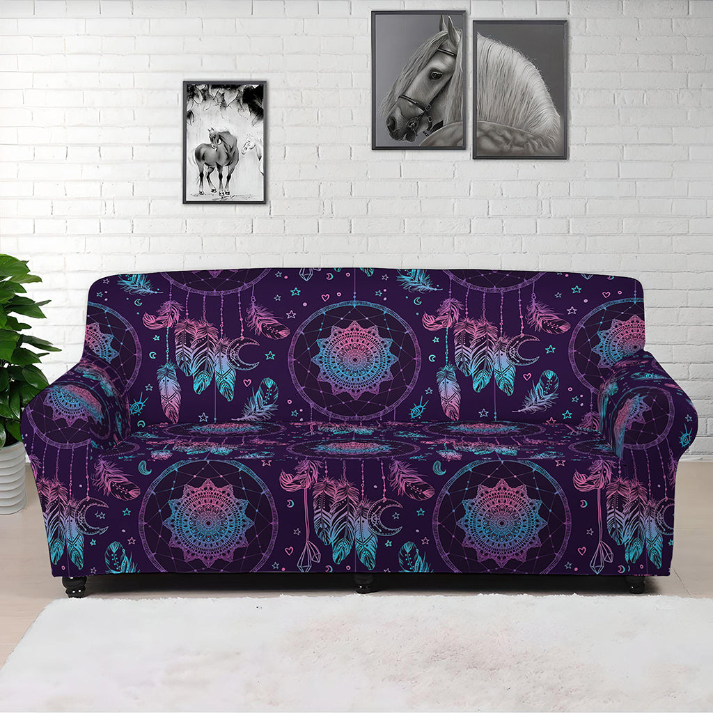 Purple And Teal Dream Catcher Print Sofa Cover